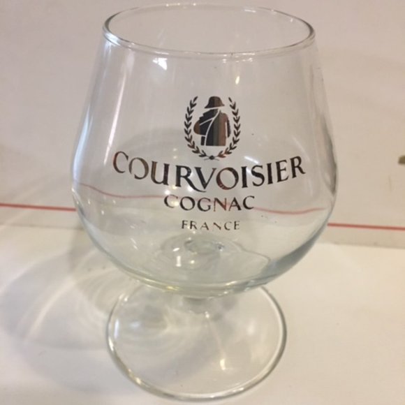 VTG Set of 2 Courvoisier Cognac Snifter FRANCE 4.5” Stem Glass Gold Lettering - Picture 2 of 6